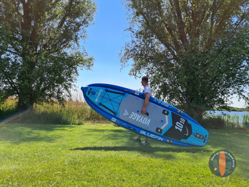 bluefin sup voyage is easy to carry at 37 lbs