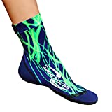 Sand Socks for Soccer, Volleyball, Snorkeling (Youth/Adult) X-Small Green Lightning