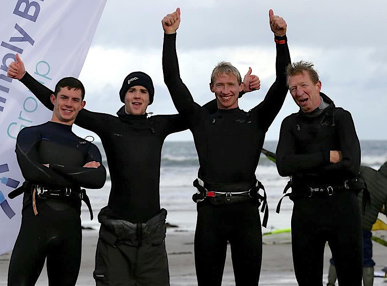 Топ-4 мужского золотого флота Simply Blue Wave Classic (слева направо) — Джулиус Бирн, Руарид Саммервилл, Финн Меллон, Найл Меллон.